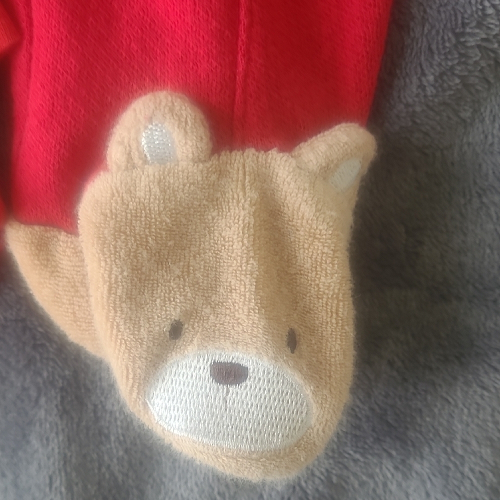 My First Christmas Little Me Red and Cream Holiday Footies Set - Picture 9 of 9